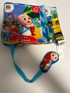 Blue 'Fun Day at School' Soft Activity Book with Plush Teether